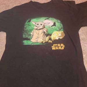 Top Apparel Star Wars Grogu T-Shirt Glow in the Dark Black Halloween Mens XL